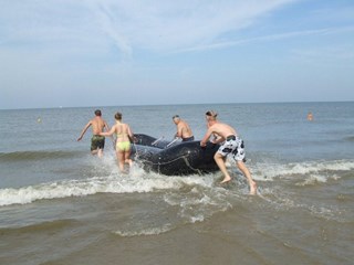 Raften was 1 van de 4 onderdelen in het ochtend programma.