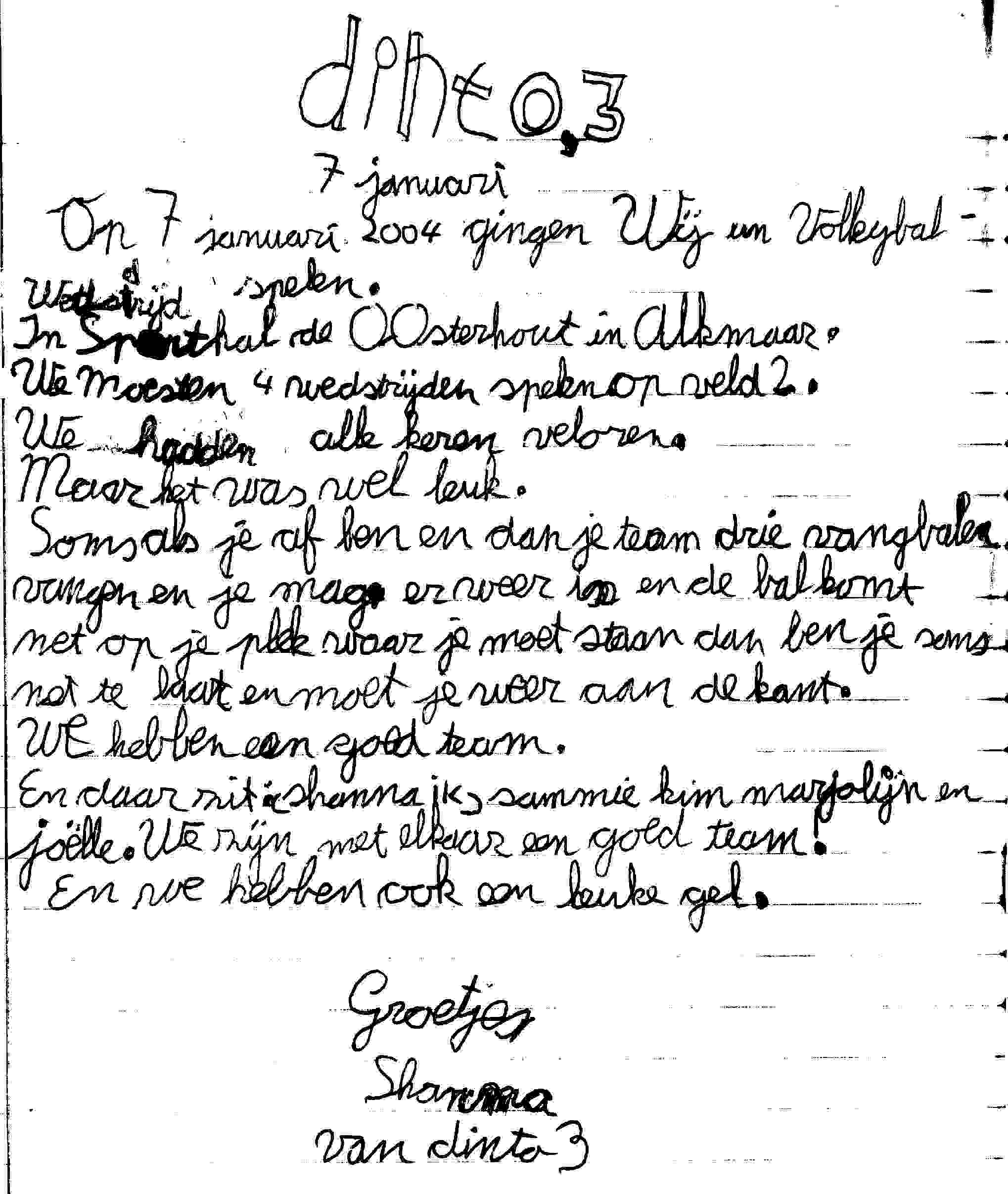 Wedstrijdverslag Jeugd dinto 3