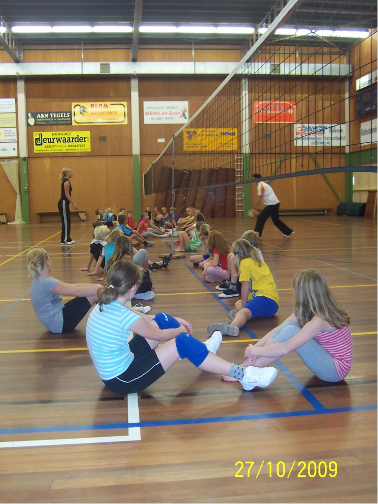 Oefenen voor het scholentoernooi.