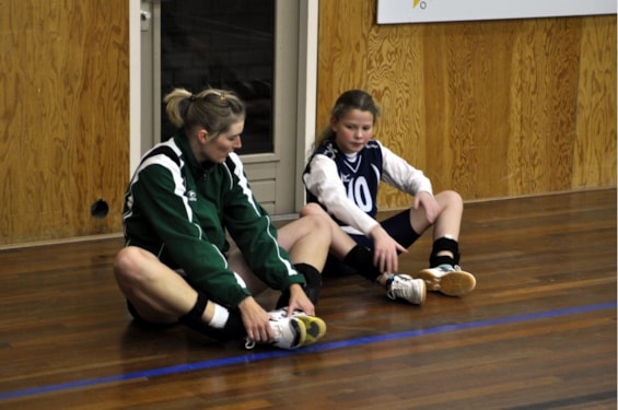 Samen met Inge voor de wedstrijd