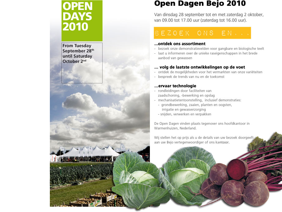 Open dagen bij Bejo Zaden