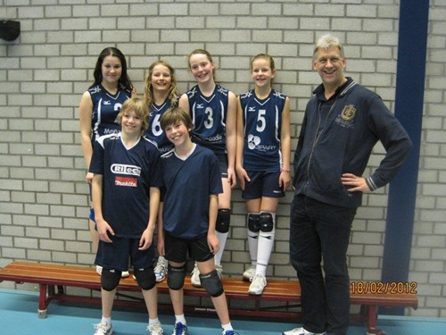 De toppers met hun coach John Berkhout