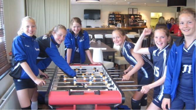 tussen de wedstrijden even een break