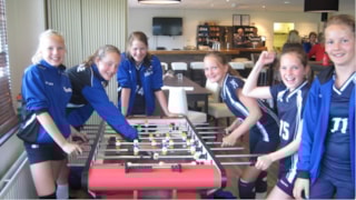 tussen de wedstrijden even een break