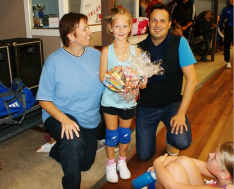 Floor met trainster Ulla Berkhout en Jeugdvoorzitter Dick Top