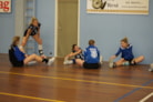 De warming-up bij de vrouwen