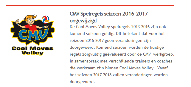 CMV spelregels ongewijzigd