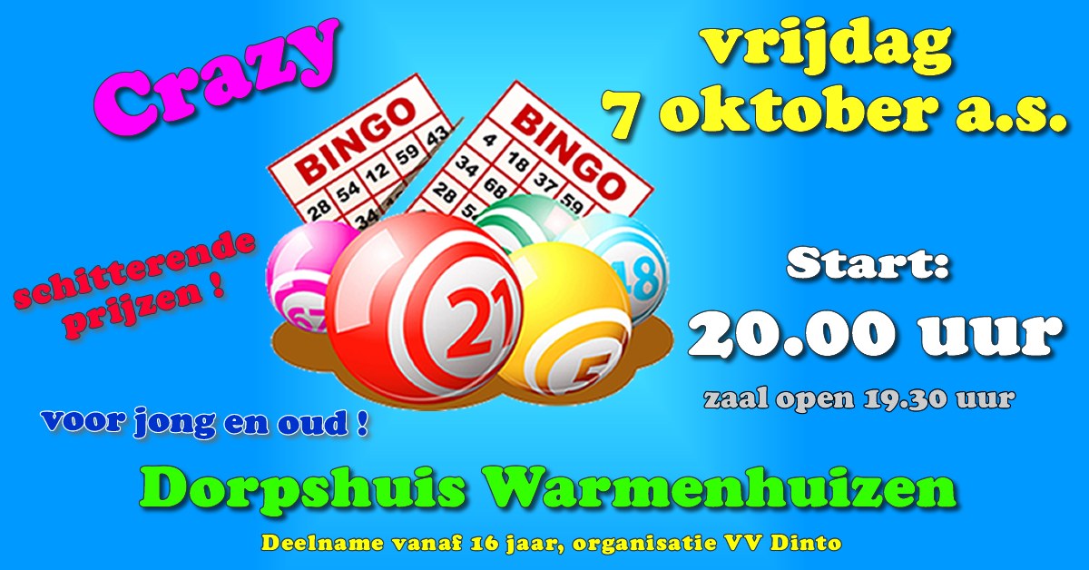 Bingoavond in het Dorpshuis