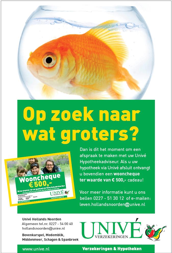 Univé Hollands Noorden wederom sponsor Dinto Jeugdtoernooi