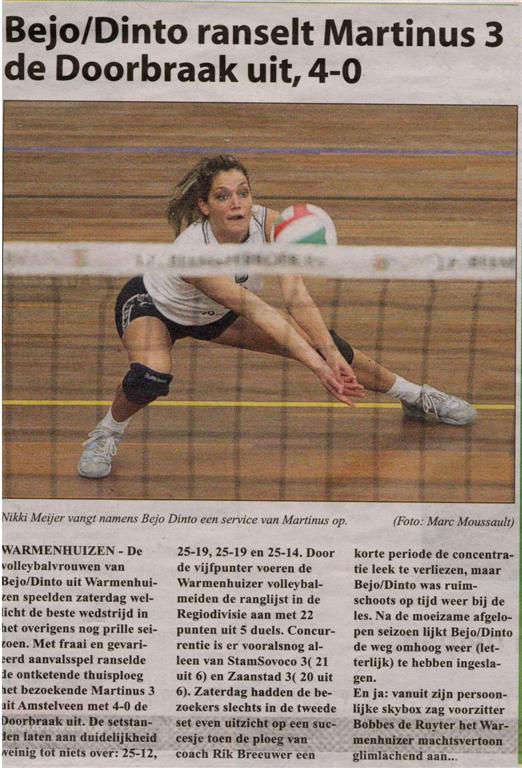 Bejo/Dinto ranselt Martinus 3 de Doorbraak uit, 4-0