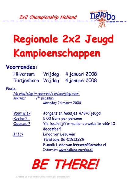 2x2 Jeugd Kampioenschappen regio Holland 