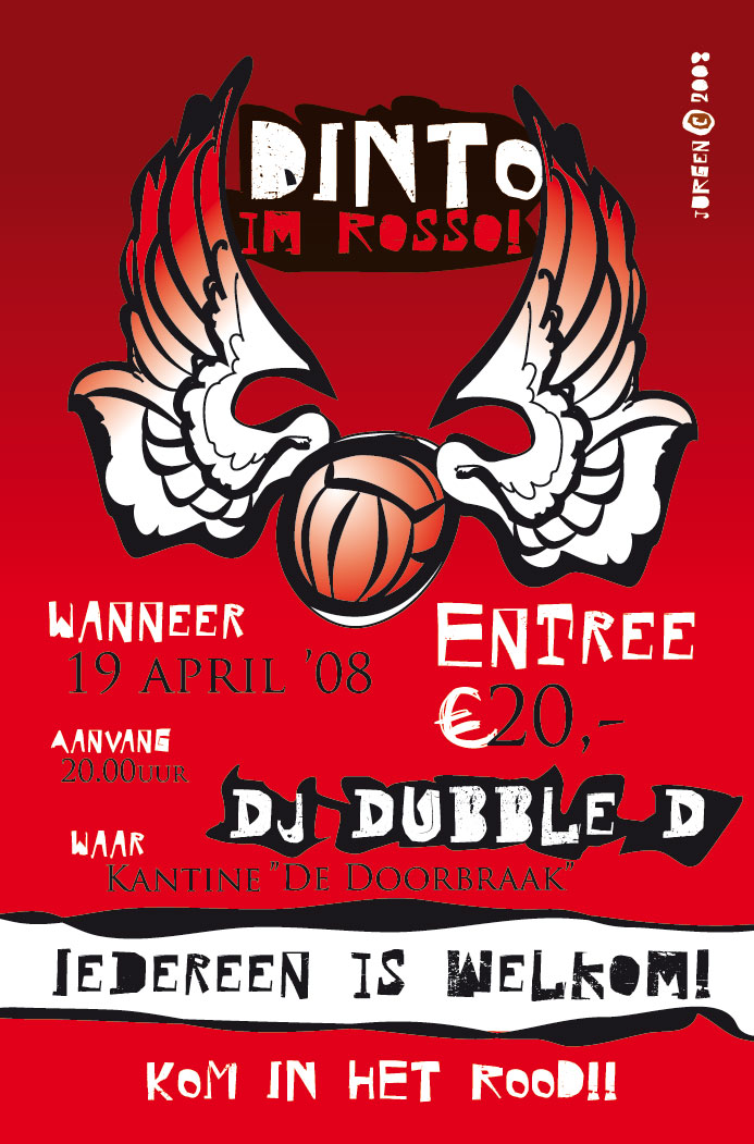 Dintofeest ”Dinto im Rosso” op zaterdag 19 april.